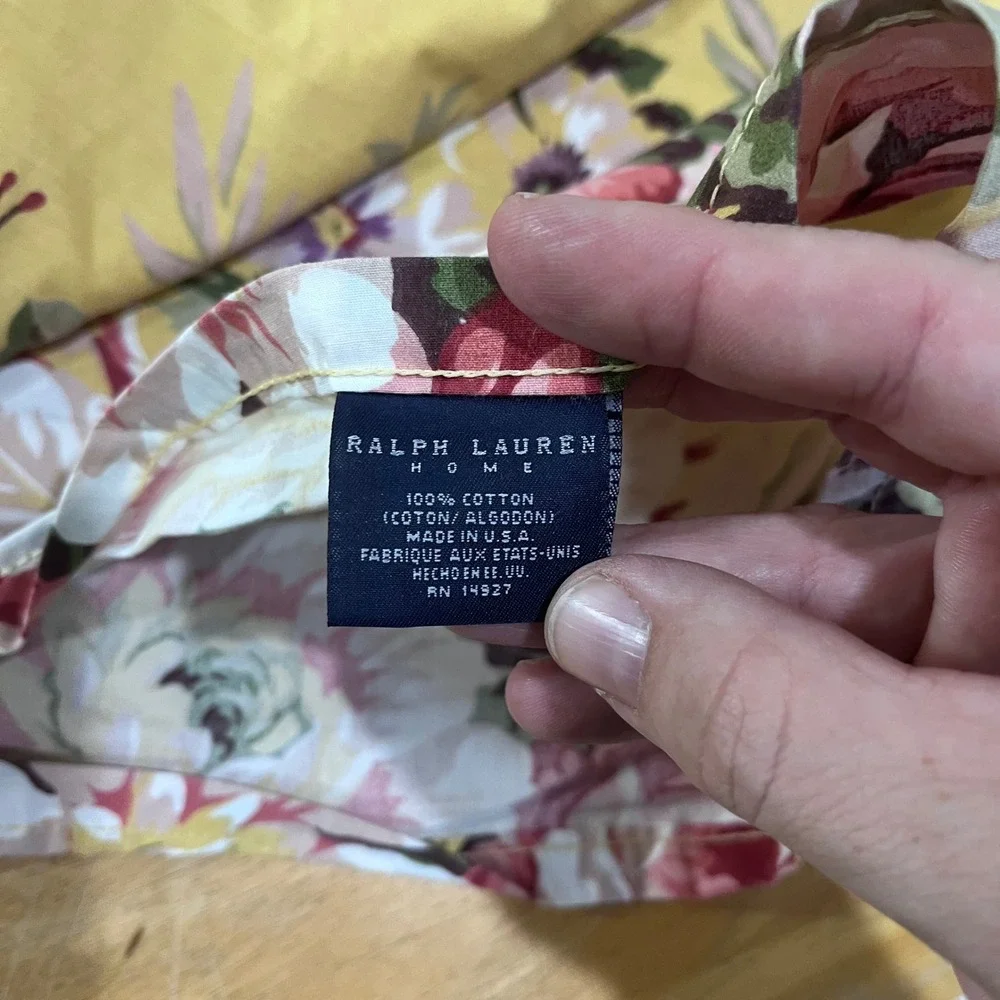 Vtg Ralph Lauren Sophie Brooke Twin Sheet Set Yellow Floral‎ Cottagecore 4pc USA